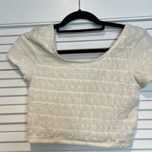 Aeropostale Cream Lace Cropped Top